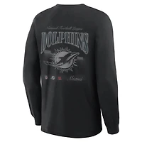 Men's Fanatics  Black Miami Dolphins Midnight Falls Long Sleeve T-Shirt