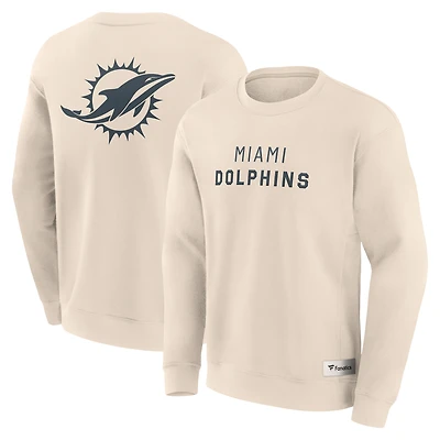 Men's Fanatics Cream Miami Dolphins Elements Future Ground Lettering Pullover Sweatshirt
