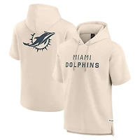 Sweat à capuche manches courtes pour hommes Fanatics Cream Miami Dolphins Elements Future Ground Lettering