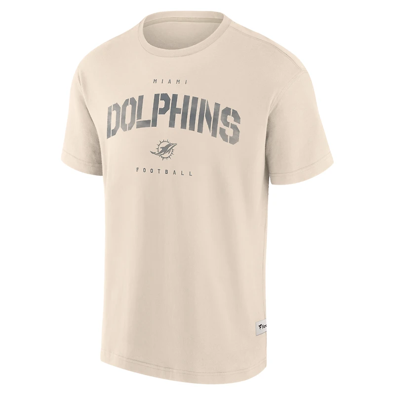 T-shirt Fanatics pour homme Miami Dolphins Elements Weathered Tonal Future Ground crème
