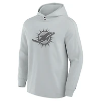 T-shirt à capuche manches longues Fanatics pour hommes, gris, Miami Dolphins Elements Blaze Tri-Blend