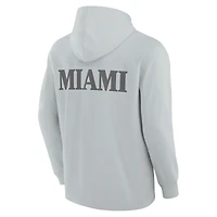 T-shirt à capuche manches longues Fanatics pour hommes, gris, Miami Dolphins Elements Blaze Tri-Blend