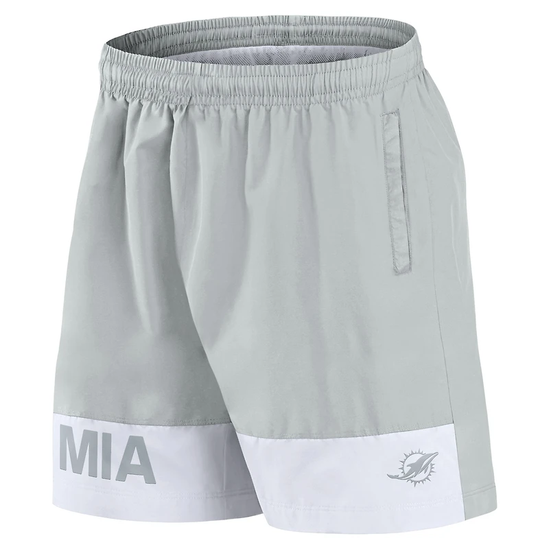 Short Fanatics gris Miami Dolphins Elements pour hommes