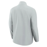 Pull à fermeture éclair quart de tour Fanatics gris Miami Dolphins Front Office Micro pour homme