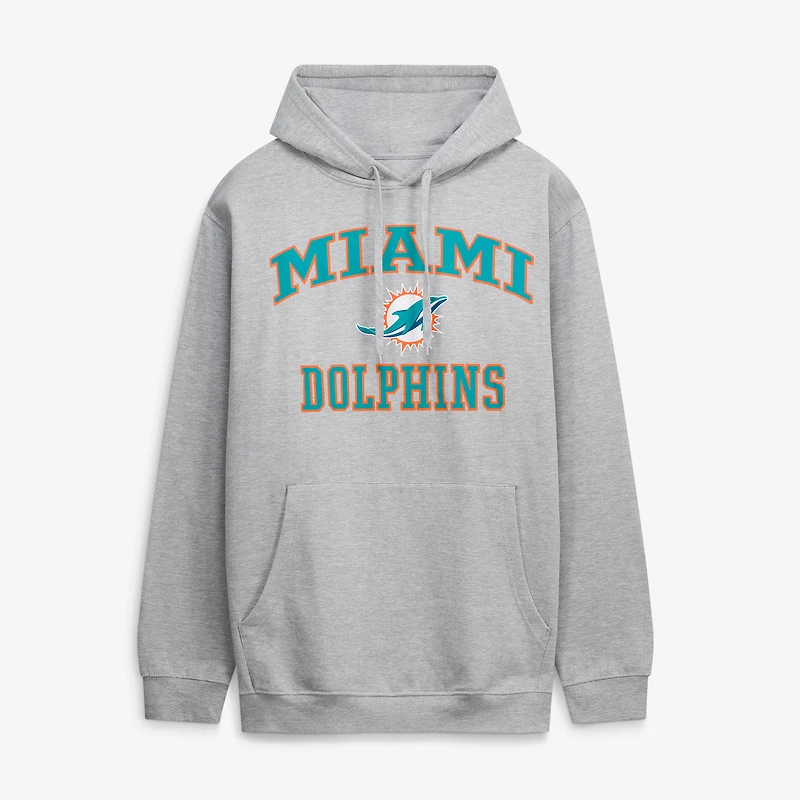 Men's Fanatics Heather Gray Miami Dolphins Big & Tall Heart Soul Hoodie