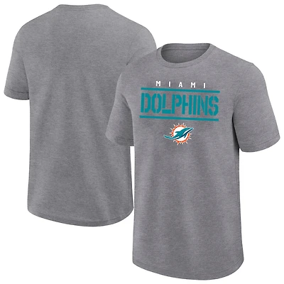 T-shirt Fanatics gris chiné pour homme, coupe grande et taille