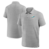 Men's Fanatics Heather Gray Miami Dolphins Clutch Polo