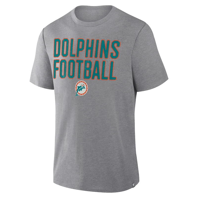 T-shirt tri-blend hommage aux Dolphins de Miami, gris chiné, Fanatics pour homme