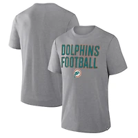 Men's Fanatics Heather Gray Miami Dolphins First Down Tribute Tri-Blend T-Shirt