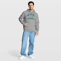 Men's Fanatics Heather Gray Miami Dolphins Fumblerooski Legacy Pullover Hoodie