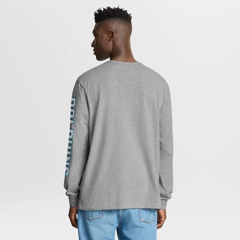 T-shirt à manches longues Fanatics Heather Grey pour homme