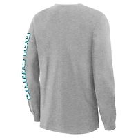 T-shirt à manches longues Fanatics Heather Grey pour homme