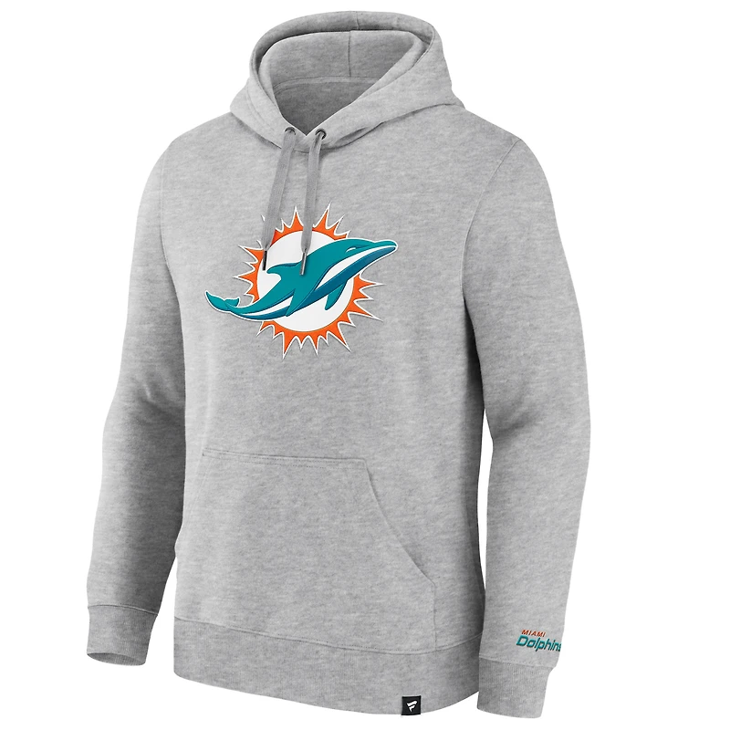 Sweat à capuche en polaire Legacy pour homme Fanatics Heather Grey Miami Dolphins