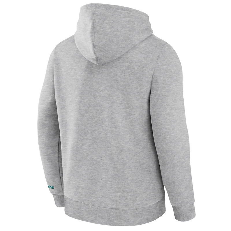 Sweat à capuche en polaire Legacy pour homme Fanatics Heather Grey Miami Dolphins