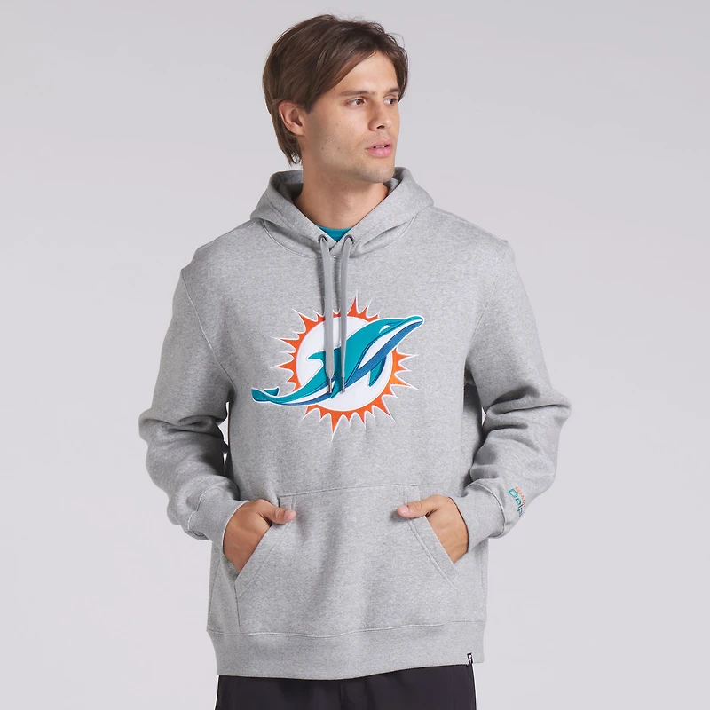 Sweat à capuche en polaire Legacy pour homme Fanatics Heather Grey Miami Dolphins
