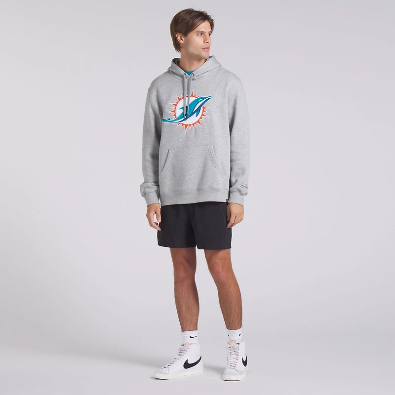 Sweat à capuche en polaire Legacy pour homme Fanatics Heather Grey Miami Dolphins