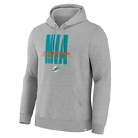 Sweat à capuche gris chiné Fanatics pour homme, équipe de plaqueur droit des Dolphins Miami, Legacy