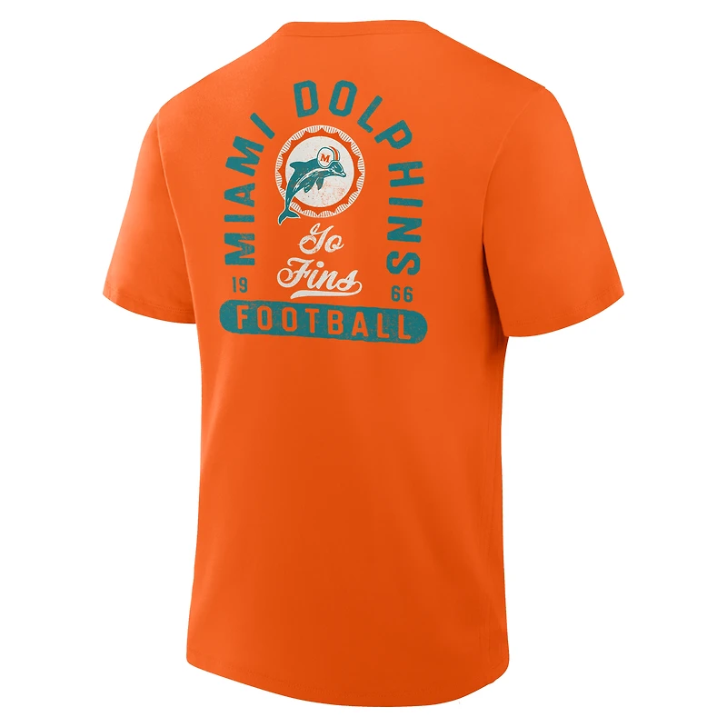 Men's Fanatics Orange Miami Dolphins Fluid Motion Legacy T-Shirt