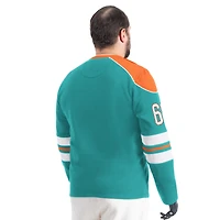 Men's G-III Sports by Carl Banks Aqua Miami Dolphins Adaptive Lord Stanley Crewneck Sweatshirt