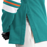 Men's G-III Sports by Carl Banks Aqua Miami Dolphins Adaptive Lord Stanley Crewneck Sweatshirt