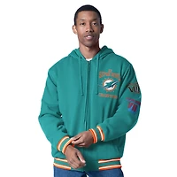 Men's G-III Sports by Carl Banks  Aqua Miami Dolphins Power Forward Commemorative Full-Zip Hooded Jacket