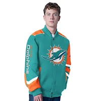 Veste de course zippée intégrale G-III Sports by Carl Banks Aqua Miami Dolphins Prime Time pour homme