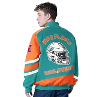 Veste de course zippée intégrale G-III Sports by Carl Banks Aqua Miami Dolphins Prime Time pour homme