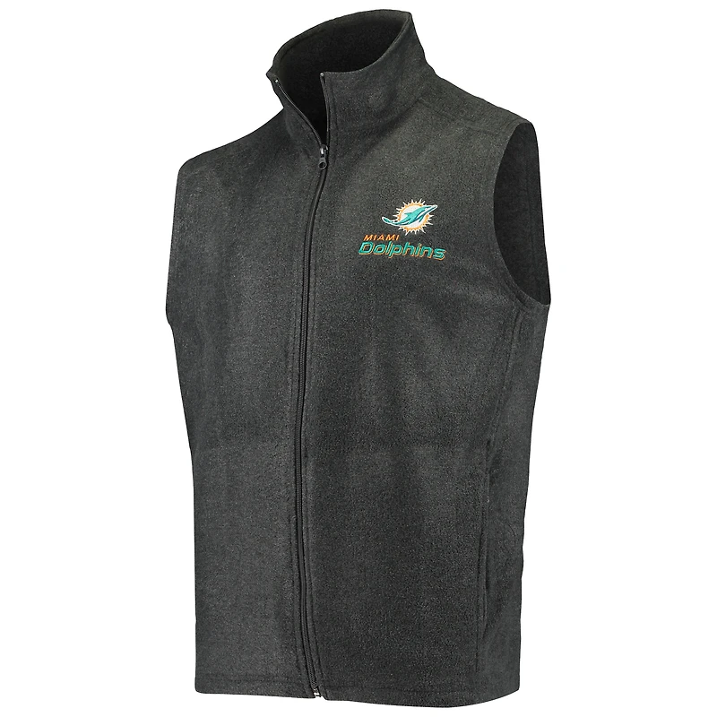 Men's Gray Miami Dolphins Houston Fleece Full-Zip Vest