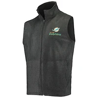 Men's Gray Miami Dolphins Houston Fleece Full-Zip Vest