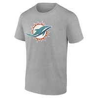 Men's Gray Miami Dolphins Team Authentic Personalized Name & Number T-Shirt