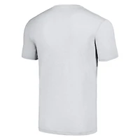 Men's Homage  Zach Thomas Heathered Ash Miami Dolphins Caricature Retired Player Tri-Blend T-Shirt