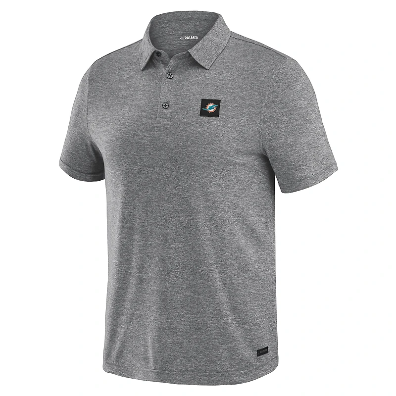 Polo noir à quatre points J. Palmer pour homme des Miami Dolphins