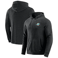 Men's J. Palmer Dark Heather Gray Miami Dolphins Players Lounge Tri-Blend Full-Zip Hoodie