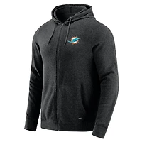 Men's J. Palmer Dark Heather Gray Miami Dolphins Players Lounge Tri-Blend Full-Zip Hoodie