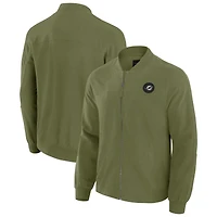 Men's J. Palmer Olive Miami Dolphins Lightweight Cover-4 Tri-Blend Full-Zip Jacket