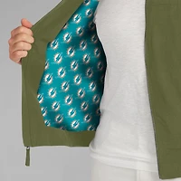 Veste légère à fermeture éclair complète J. Palmer Olive Miami Dolphins pour homme