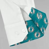 Chemise boutonnée à manches longues pour homme J. Palmer Miami Dolphins Man-In-Motion blanche