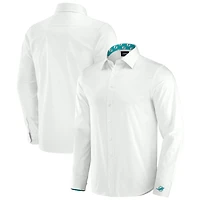 Chemise boutonnée à manches longues pour homme J. Palmer Miami Dolphins Man-In-Motion blanche
