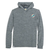Men's johnnie-O  Heather Black Miami Dolphins Talon Long Sleeve Hooded T-Shirt