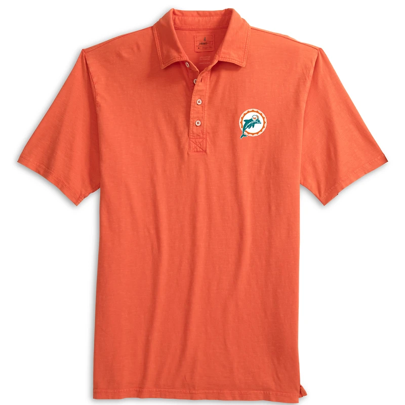 Polo johnnie-O orange Miami Dolphins pour homme, style rétro, délavé côtier