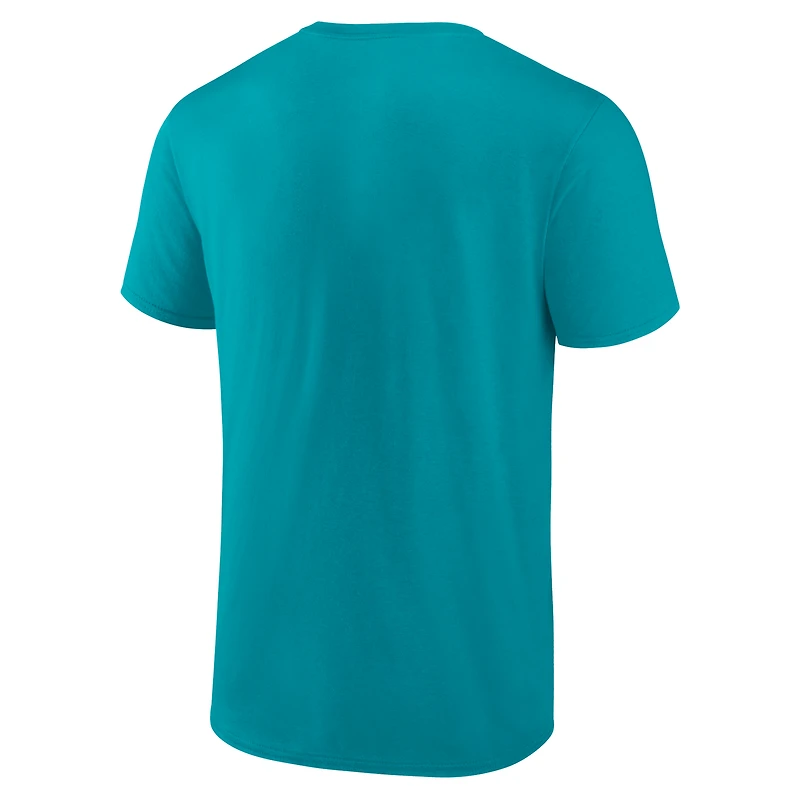 Men's Logo Athletic Aqua Miami Dolphins Cotton Victory Arch T-Shirt