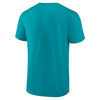 Men's Logo Athletic Aqua Miami Dolphins Cotton Victory Arch T-Shirt