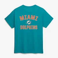 Men's Logo Athletic Aqua Miami Dolphins Cotton Victory Arch T-Shirt