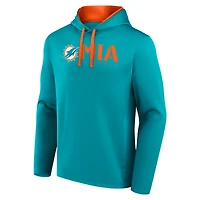 Men's Logo Athletic Aqua Miami Dolphins Head Start Pullover Hoodie