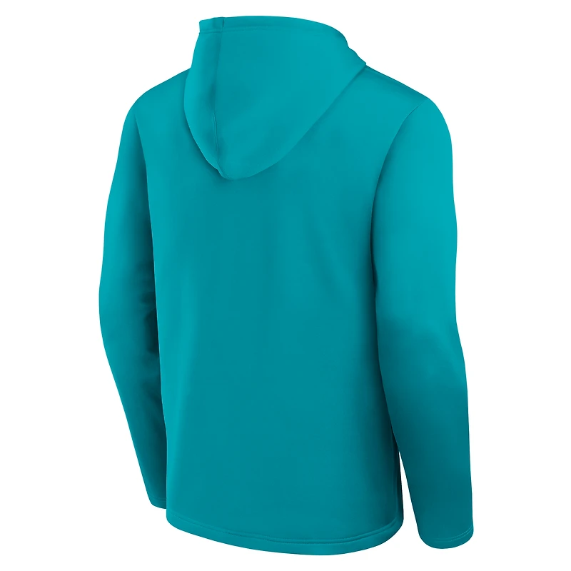 Men's Logo Athletic Aqua Miami Dolphins Head Start Pullover Hoodie