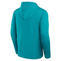 Men's Logo Athletic Aqua Miami Dolphins Head Start Pullover Hoodie