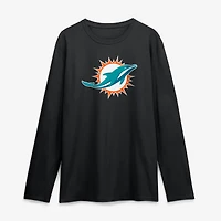 T-shirt à manches longues noir logo Miami Dolphins pour homme