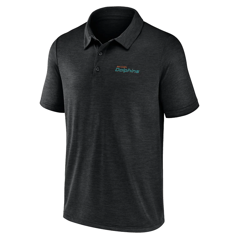 Polo athlétique noir à logo pour homme des Dolphins de Miami Unstoppable