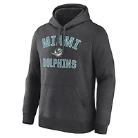 Men's Logo Athletic Heather Charcoal Miami Dolphins Arch Victory Hoodie