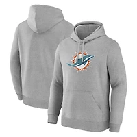 Sweat à capuche pour homme, gris chiné, logo principal des Miami Dolphins
